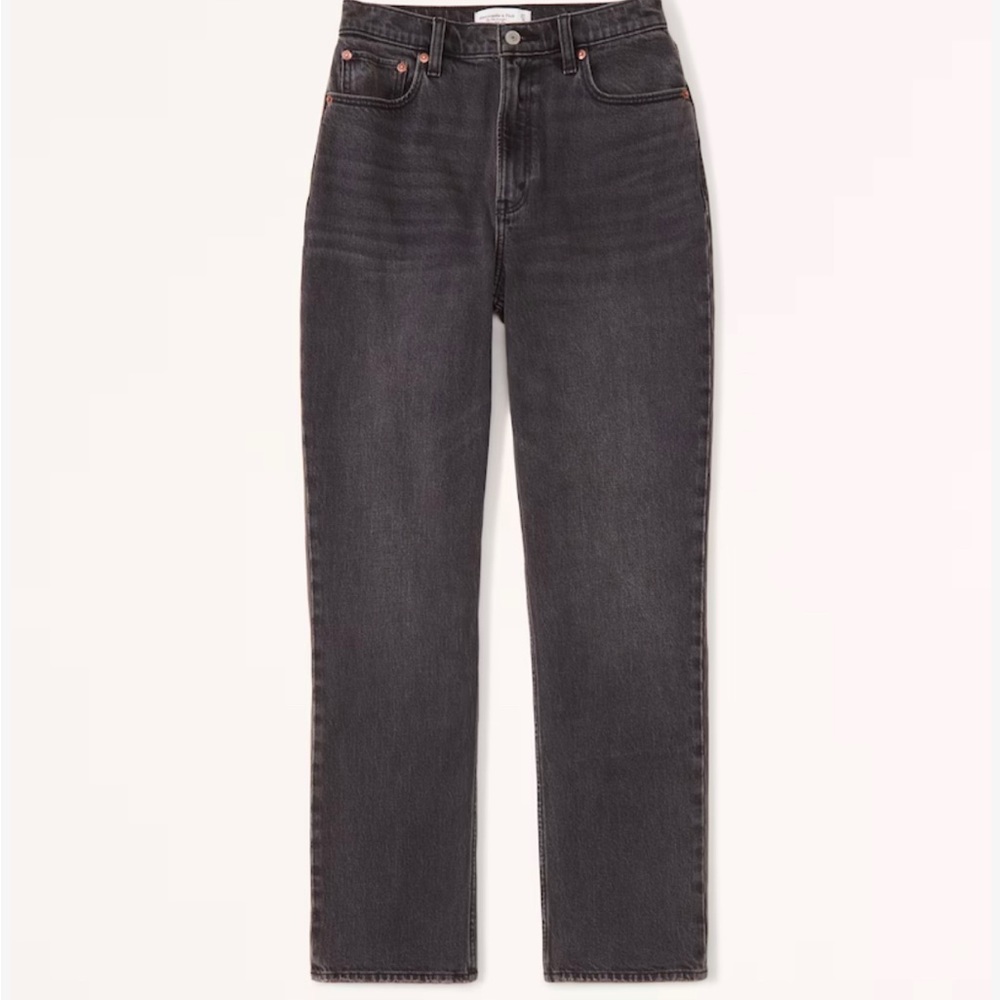 Nwot Abercrombie black ultra high rise straight ankle In xshort length size 29